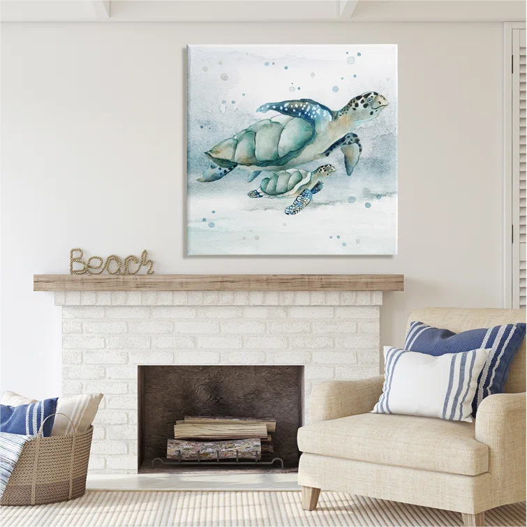 Stupell Industries " Sea Turtle And Baby " by Janet Tava