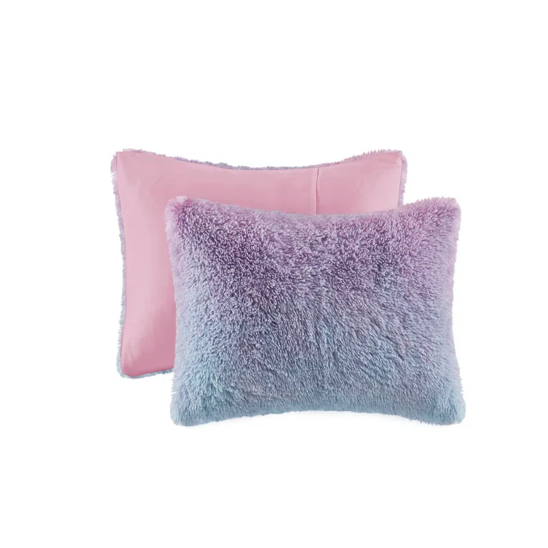 Intelligent Design Pastel Ombre Shaggy Faux Fur Comforter Set
