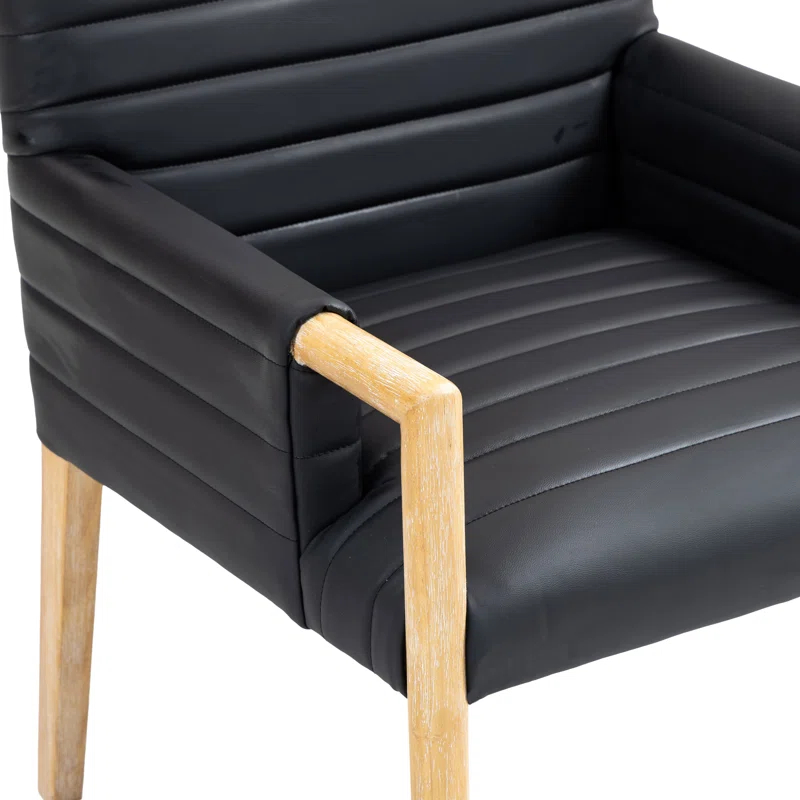 Latitude Run® Jaynia Vegan Leather Dining Arm Chair