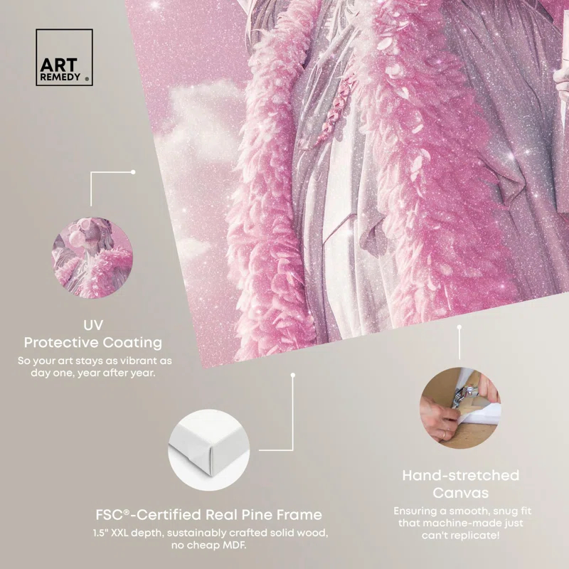Art Remedy Statue of Style and Pop Canvas Pink Pop Wall Art by Art Remedy