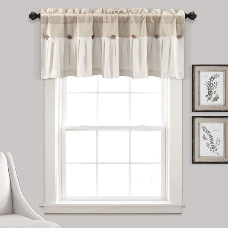 Lush Decor Linen Tailored Window Valance