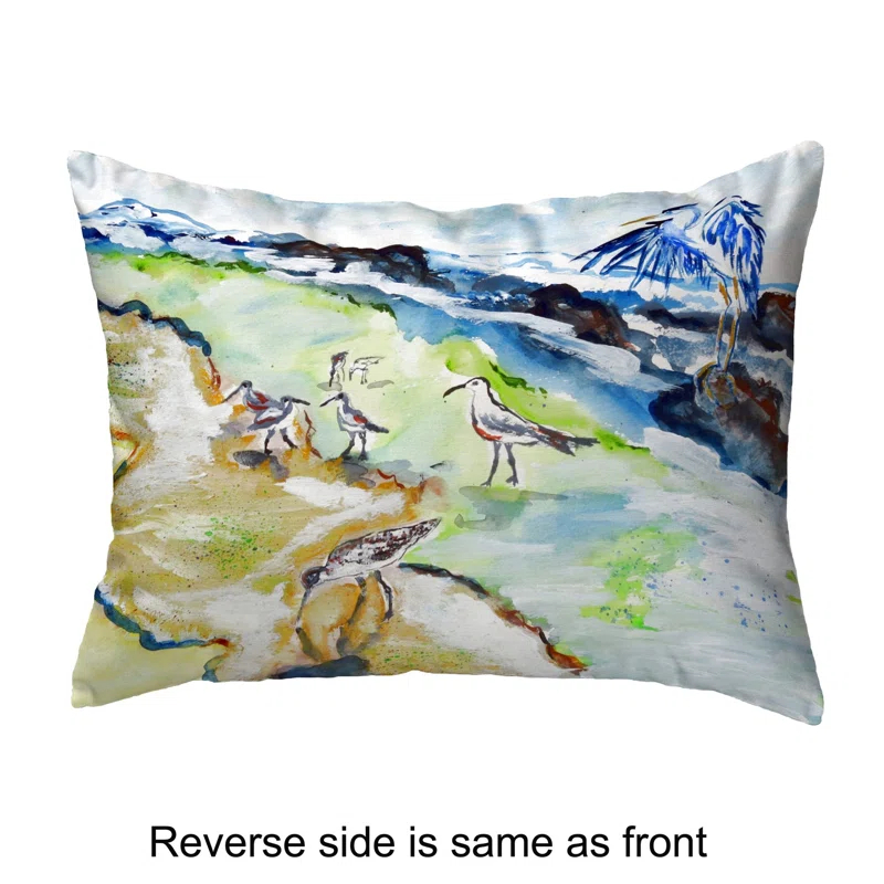 Betsy Drake Interiors Indoor/Outdoor Reversible Throw Pillow
