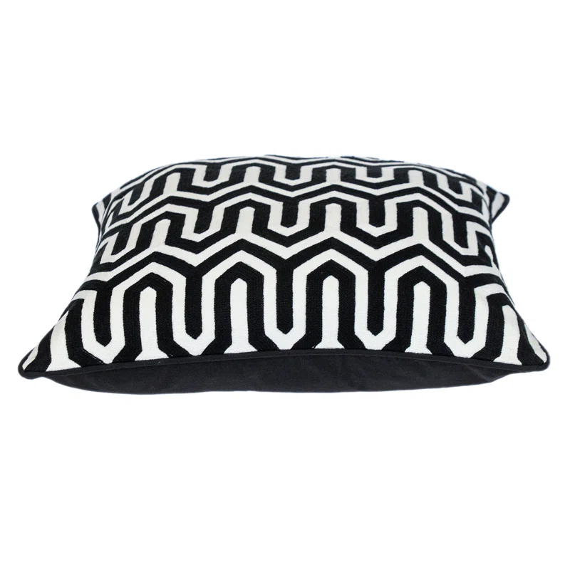 Parkland Collection George Oliver Transitional Geometric Black 20" X 20" Pillow | Wayfair