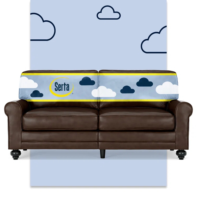 Serta Serta Copenhagen 73" Sofa Couch for Two People with Pillowed Back Cushions and Rolled Arm