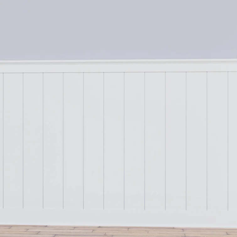 Ekena Millwork Deluxe Shiplap with a Nickel Gap 8' Length PVC Wainscoting Kit