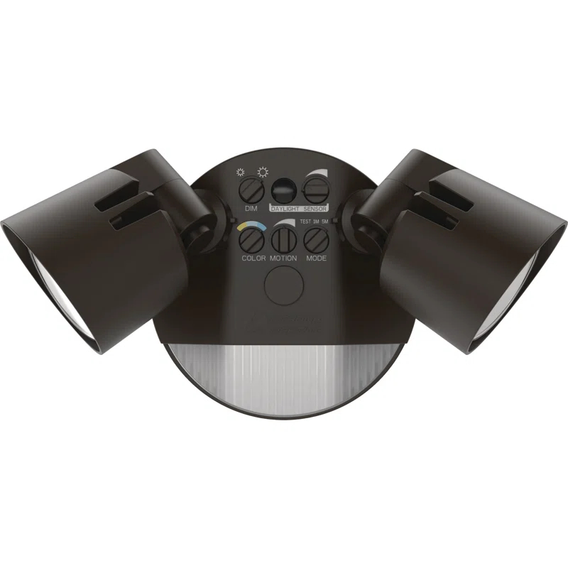 Lithonia Lighting 2 - Head Hardwired Dusk to Dawn Outdoor Security Flood Light with Motion Sensor