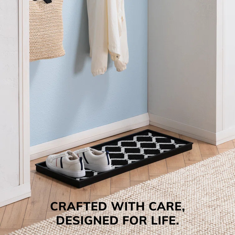 Anji Mountain Eco-Friendly Rubber Boot Tray for Muddy Shoes, Garden Tools, and Pet Supplies (Available in Multiple Sizes)