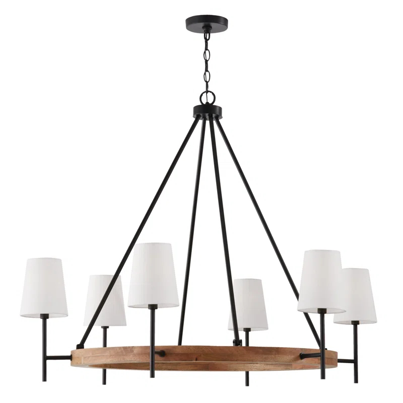 Capital Lighting Jonah 6 - Light Dimmable Wagon Wheel Chandelier