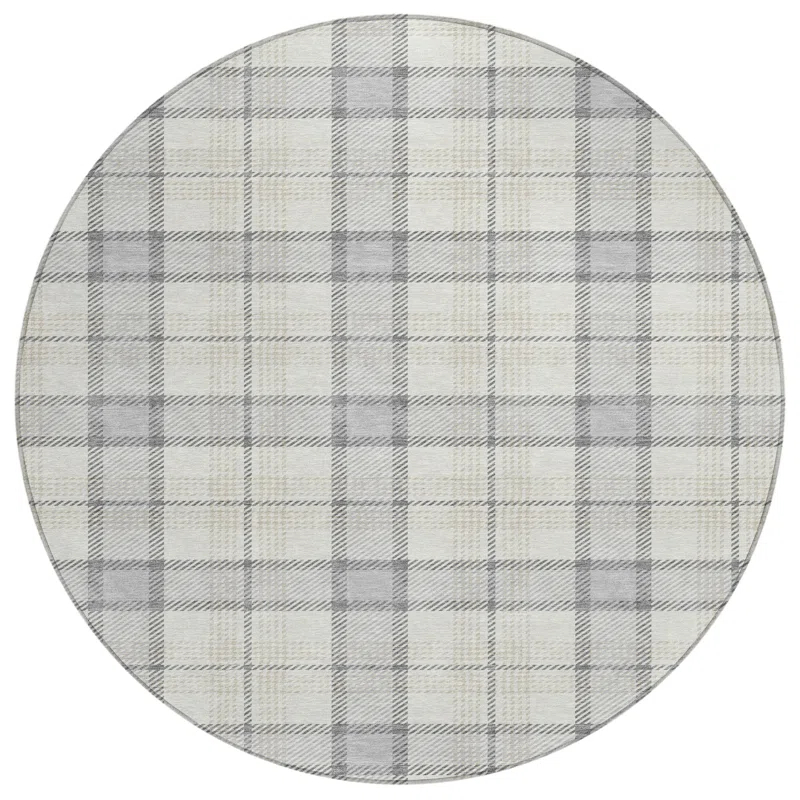 Machine Washable Indoor/Outdoor Chayden ACN1052 Silver Rug