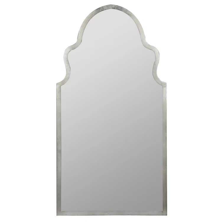 Leighton Arched Silver Leaf Grand Wall Mirror