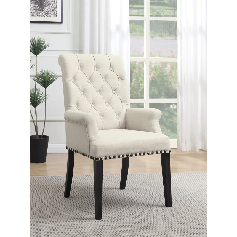 Coaster Furniture 19.5'' H Tufted Linen Upholstered Armchair