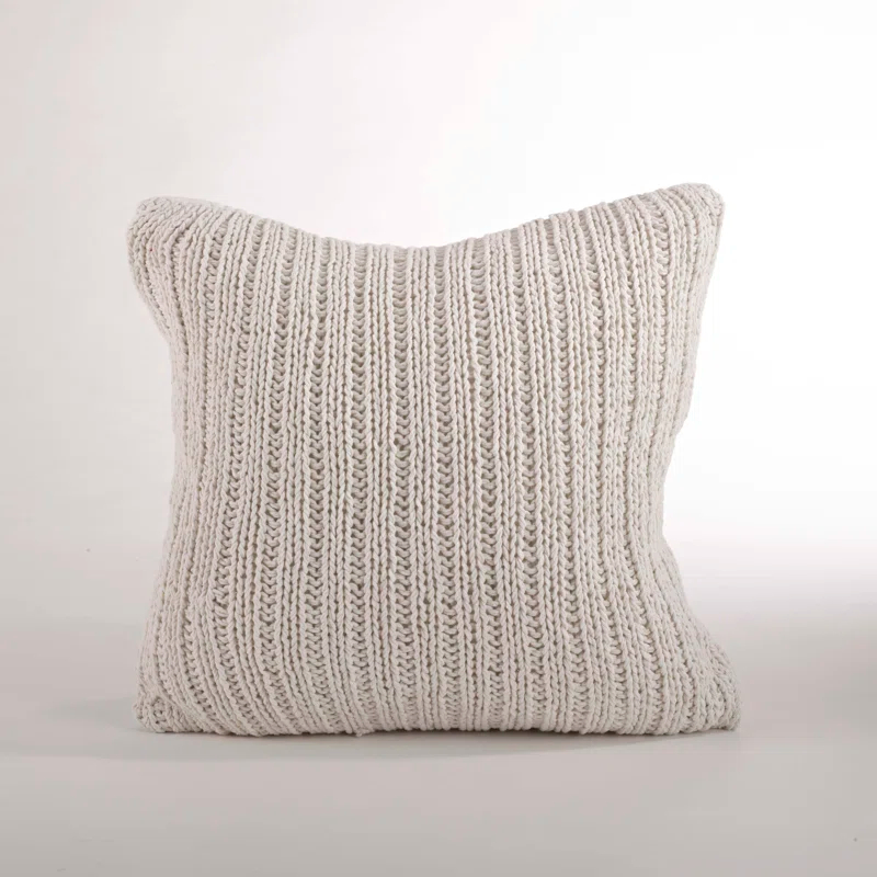 Saro Darcy Knitted Collection Striped Down Throw Pillow