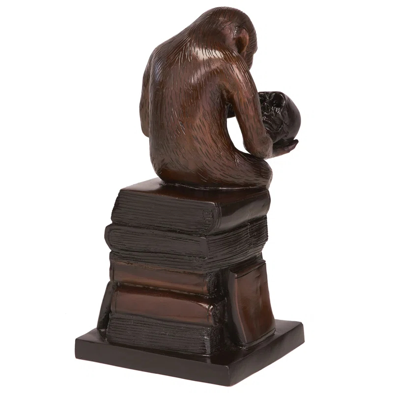 Design Toscano Darwin's Ape Thinker Cast Bronze Figurine