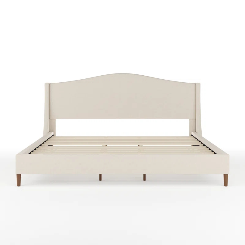 Martha Stewart Martha Stewart Amelia Upholstered Platform Bed With Curved Headboard