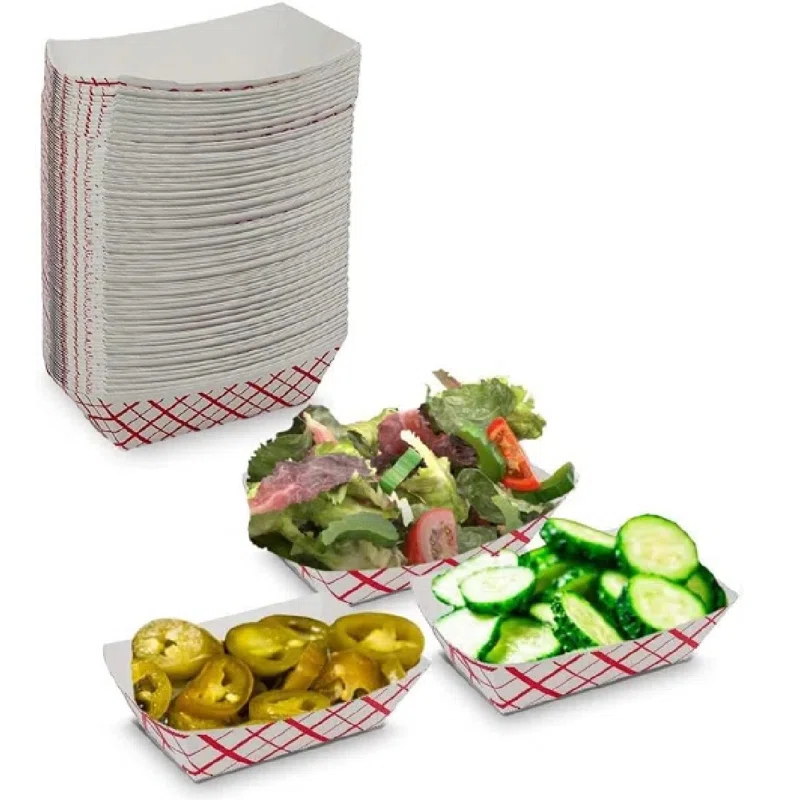 MT Products MT Products Paper Food Tray - Red and White Nacho Trays (Set of 100)