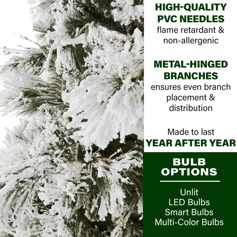 Fraser Hill Farm Fraser Hill Farm Flocked Snowy Pine Artificial Christmas Tree