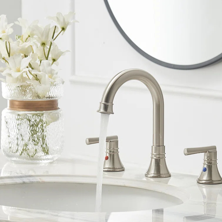 VIBRANTBATH Widespread 2-handle Bathroom Faucet with Drain Assembly 16443-N