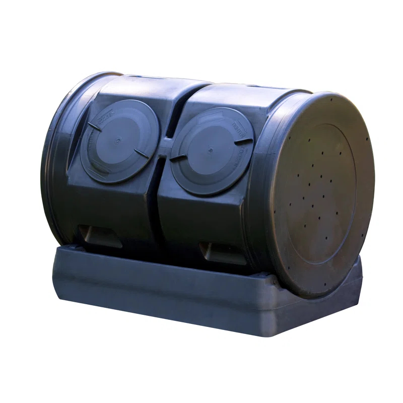 Good Ideas Compost Wizard 50 Gallons Plastic Outdoor Tumbler Composter with Latching Lid