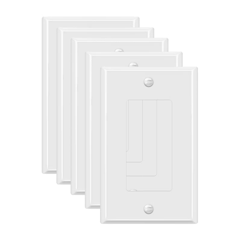 Enerlites No Subject 1 - Gang Rocker Standard Wall Plate (Set of 5)