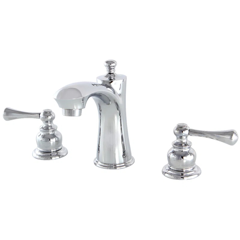 Kingston Brass Vintage Two-Handle 3-Hole Deck Mount Widespread Bathroom Faucet with Retail Pop-Up Drain