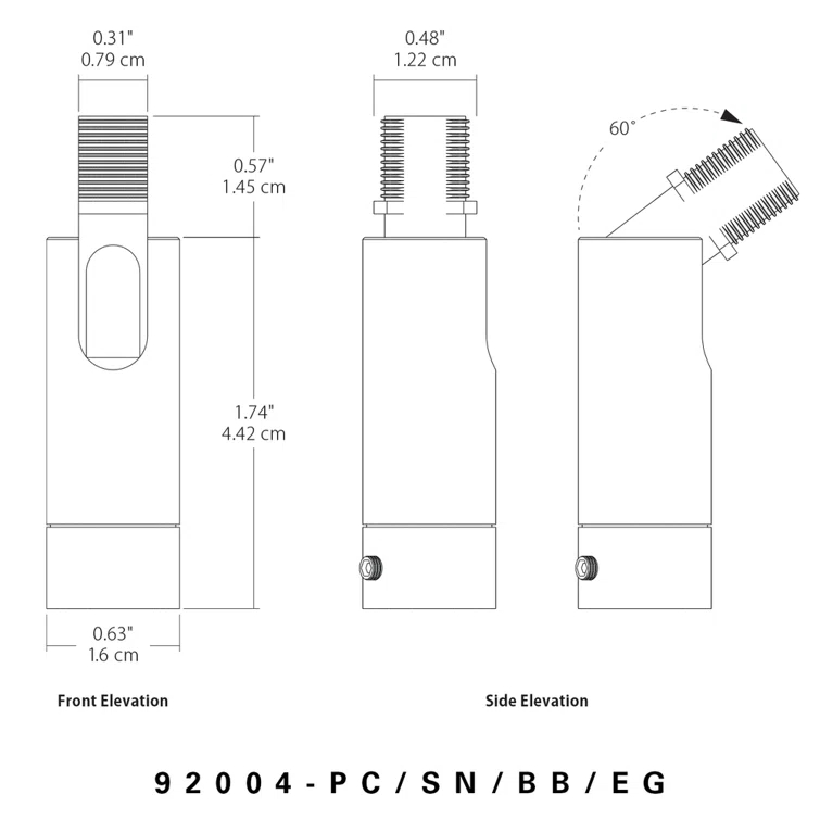 Brushed Nickel and Brass Sloped Ceiling Adapter for Lighting Fixtures