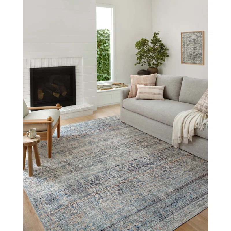 Amber Lewis x Loloi Amber Lewis x Loloi Billie Denim / Blush Area Rug