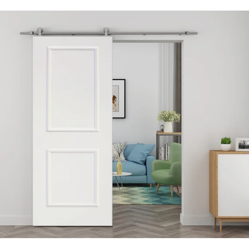 Calhome Paneled Wood Primed Barn Door with Installation Hardware Kit & Reviews | Wayfair