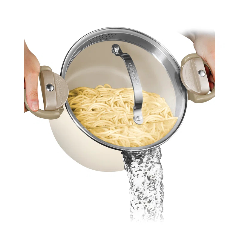 Gotham Steel Gotham Steel Stock Multipurpose Pasta Pot with Strainer Lid & Twist and Lock Handles