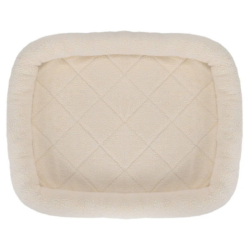 FurHaven Faux Lambswool Crate Bolster Pet Bed