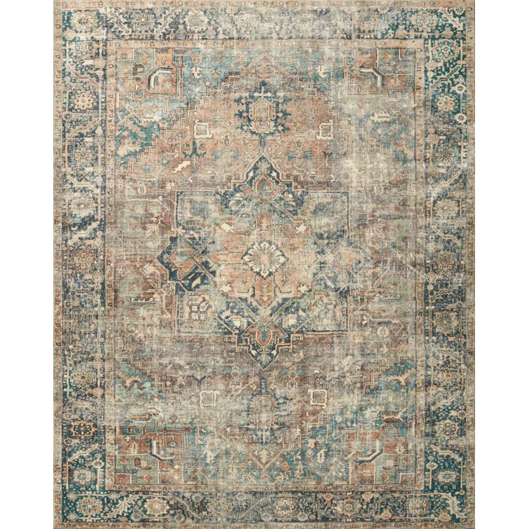 Loloi II Loloi Margot Terracotta / Lagoon Area Rug feat. Cloudpile