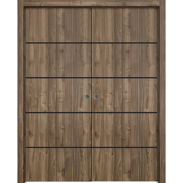 SARTODOORS Solid + Manufactured Wood Paneled French Doors