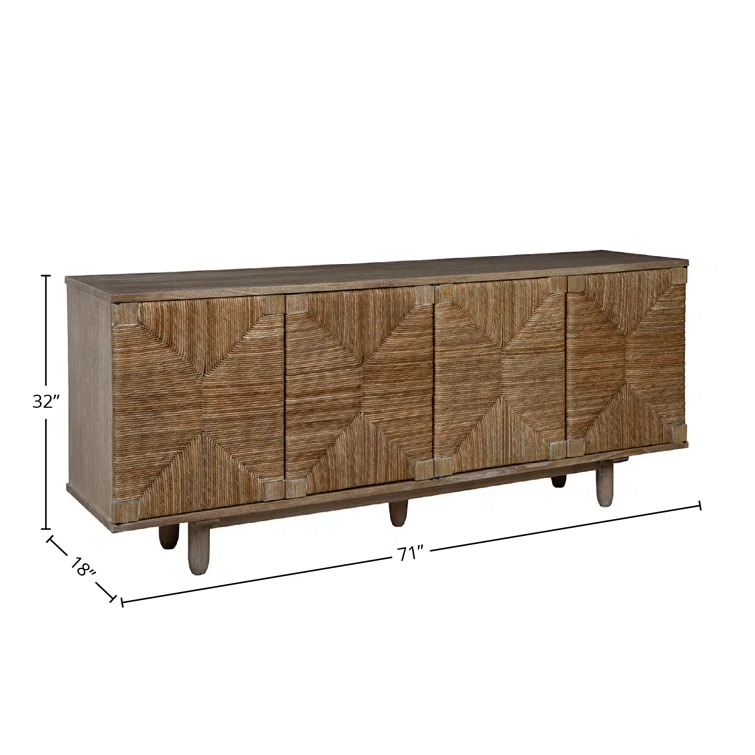 Jamestown Medium Brown Woven Wood Buffet Sideboard