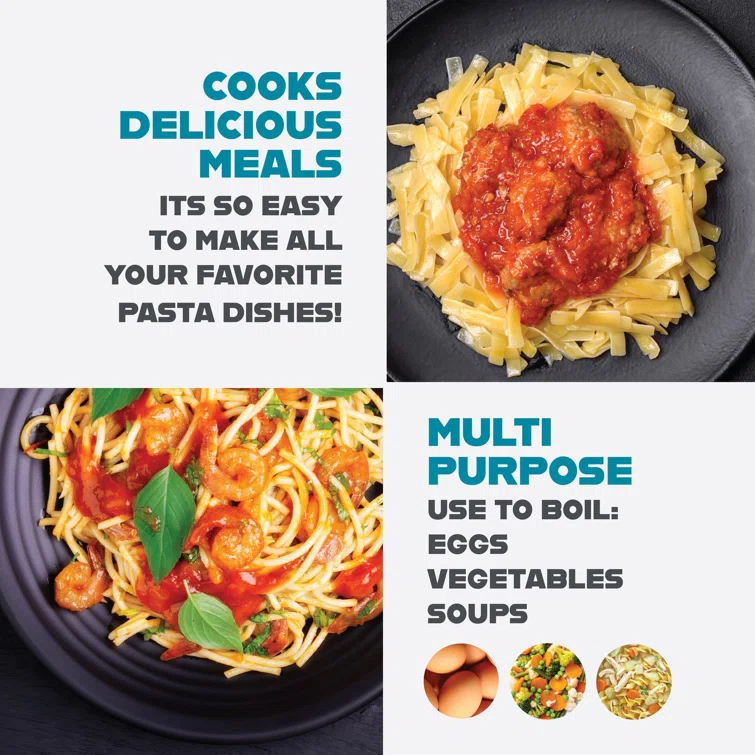 Gotham Steel Gotham Steel Stock Multipurpose Pasta Pot with Strainer Lid & Twist and Lock Handles