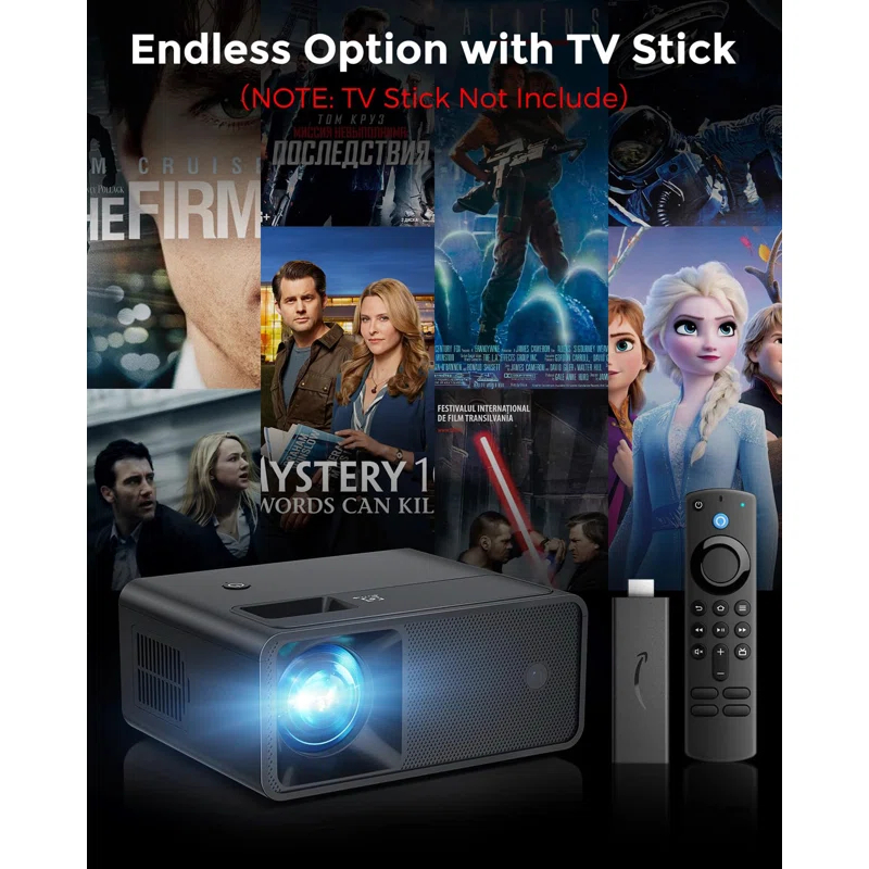 BEACHWATER POOL & SPA, LLC Mini Projector, 2025 Upgraded Full HD 1080P Support Video Projector, Portable Small Movie Projector, Compatible With Ios/Android/Windows/TV Stick/Box/USB/HDMI