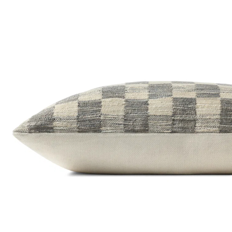 Adams Pillow by Amber Lewis x Loloi - Charcoal and Ivory / 13" x 21" / Polyester