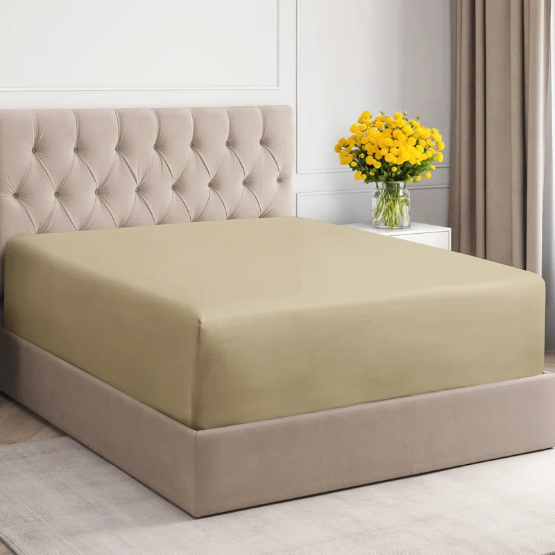 CGK Linens 400 Thread Count Cotton Fitted Sheet 18" - 24" Inch Extra Deep Pocket