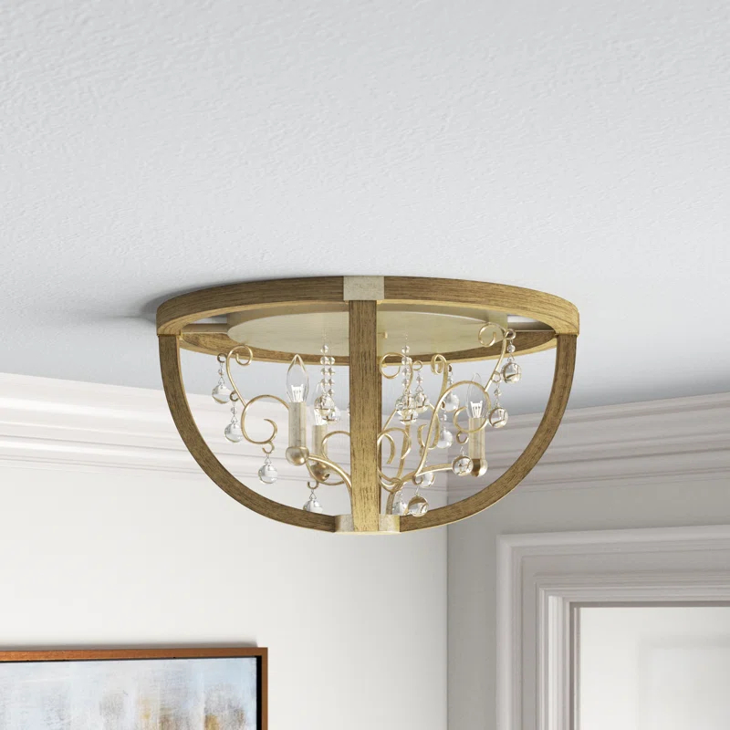 Hinkley Abingdon 3 - Light 24" Chandelier Style Geometric Flush Mount