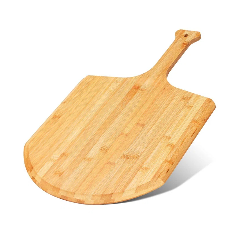 EDGAR'S FURNITURE MANUFACTURING INC Bamboo Pizza Peel, Large Wooden Pizza Spatula Paddle Pizza Cutting Board With Comfy Handle For Home Pizzeria Bakery Baking Pizza Bread Cutting Fruit,(Wood Color)