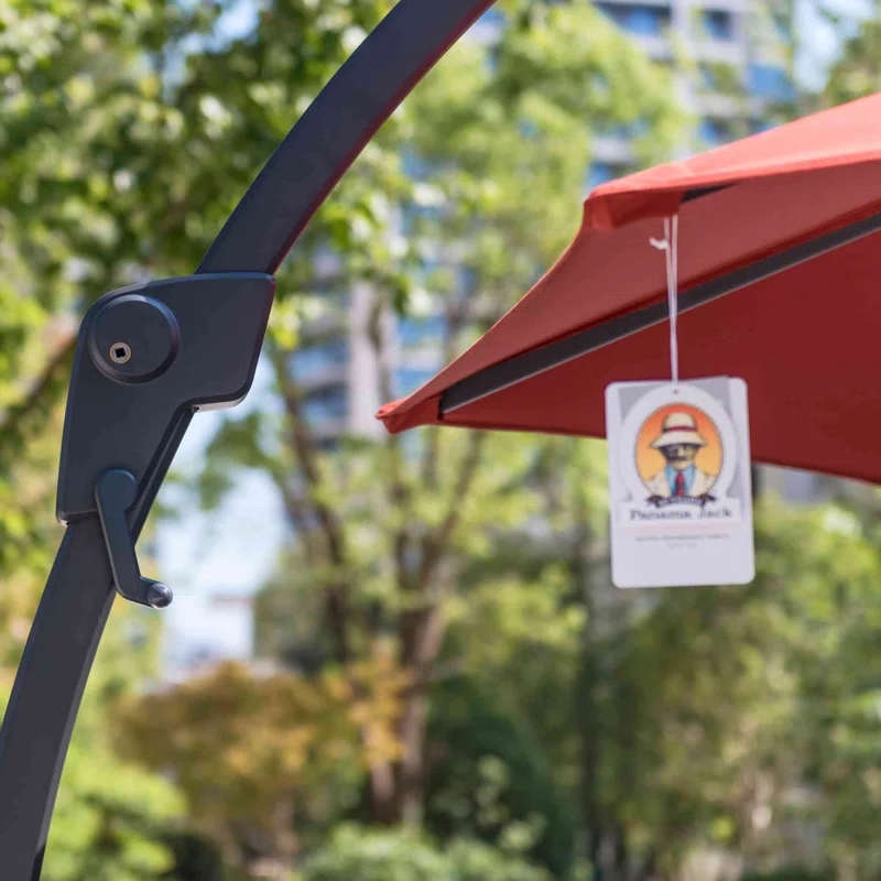 Panama Jack Outdoor 11.5 Ft Cantilever Sunbrella Denim 360 Umbrella w/Movable Base