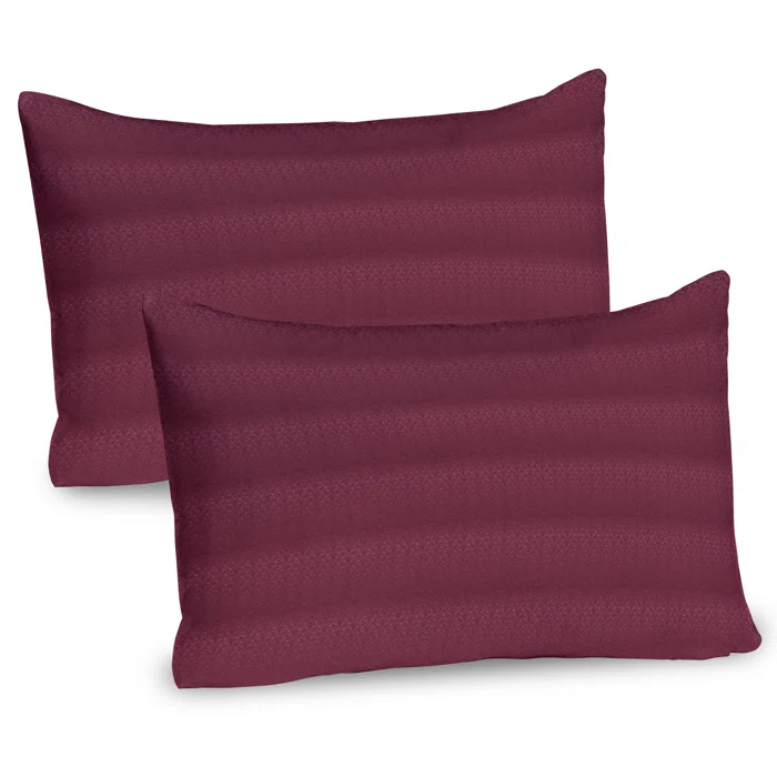 Ambesonne Ambesonne Oriental Pillow Sham 2 Pack Curlicue Tulip Flower Leaf Dried Rose Pale Maroon