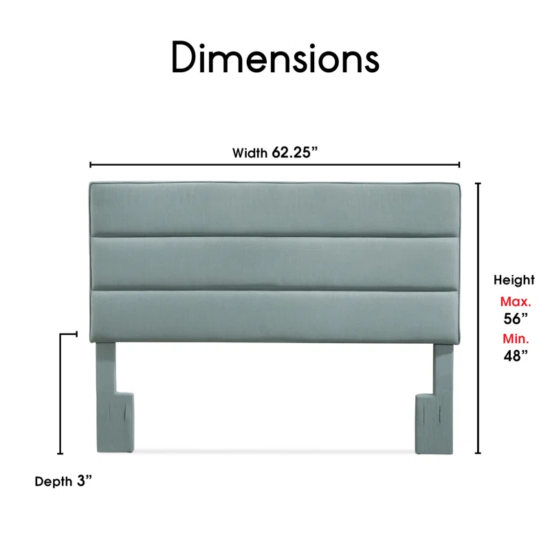 Serta Serta Palisades Modern Tufted Design Upholstered Padded Headboard with Adjustable Height Frame