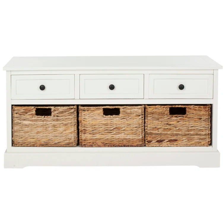 Adayla Solid Wood Drawers Storage Bench