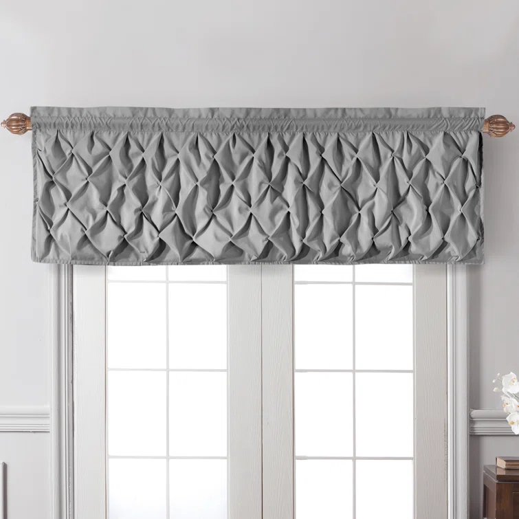Carmen Solid Pintuck Curtain Valance, 60" x 20"