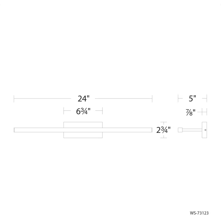 Brushed Nickel 24" Dimmable LED Bath Bar