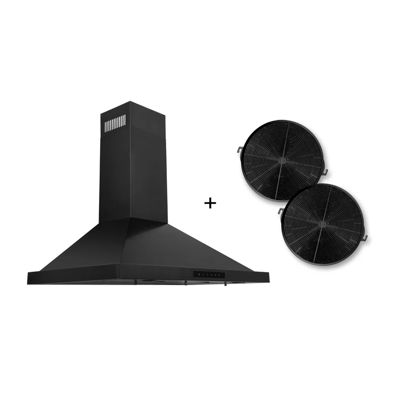 ZLINE ZLINE 30 in. Convertible Wall Mount Range Hood in Black Stainless Steel (BSKBN-CF-30) BSKBN-CF-30