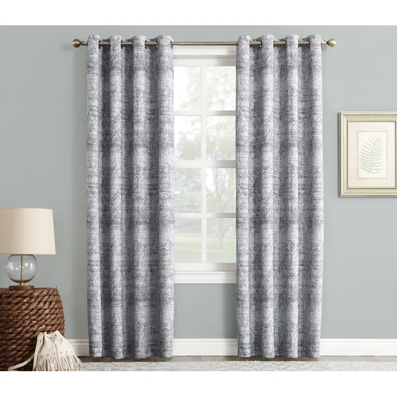 Distressed Global Blackout Lined Grommet Curtain Panel