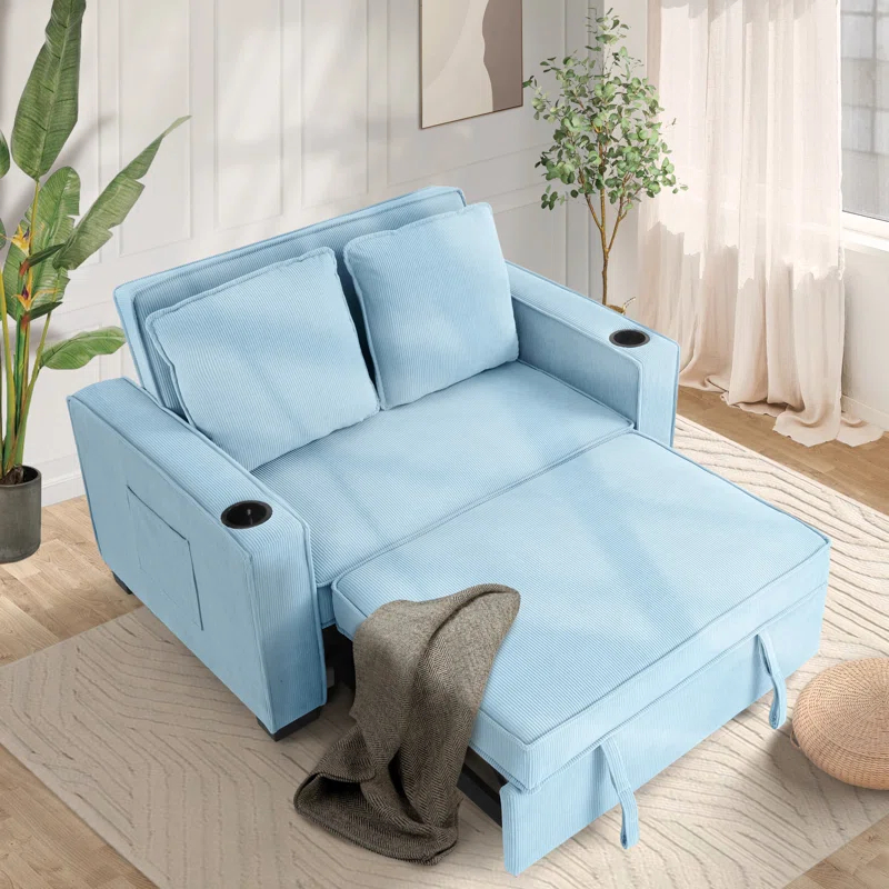 Ebern Designs Meit 49"W Convertible Sleeper Sofa 3-In-1 Reclining Sofa Bed Pull Out Couch Bed