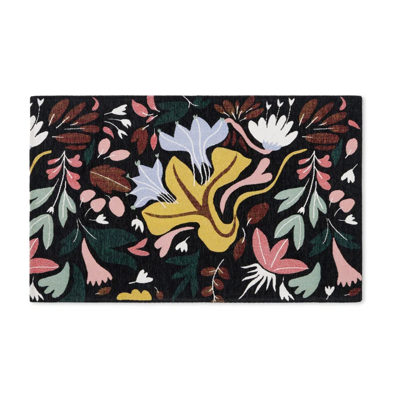 Town & Country Living Town & Country Living Livie Floral Drip Everwash Washable Multi-Use Non-Slip Backing Decorative Rug