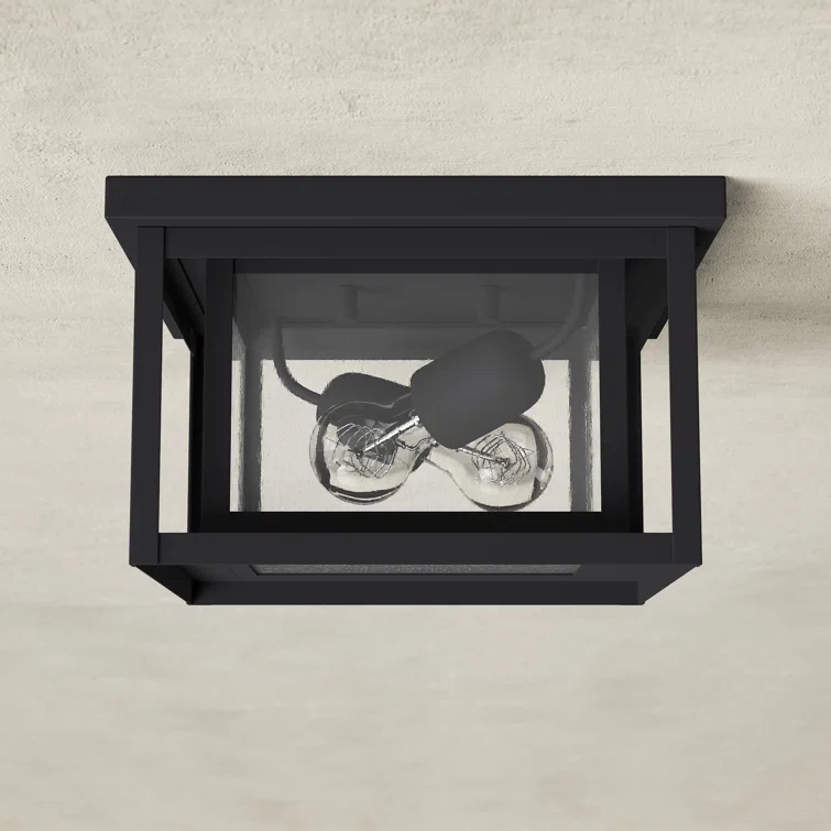 Vermont Seeded Square Outdoor Flush Mount