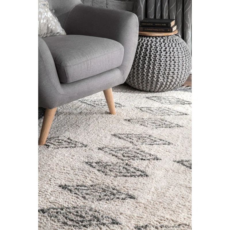 AllModern Corwin Southwestern Hand-Woven Cotton Ivory/Gray Area Rug